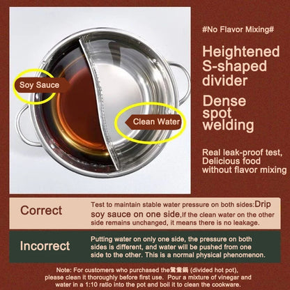 HotDuoza – 30cm Stainless Steel Twin Divided Hot Pot Cooker