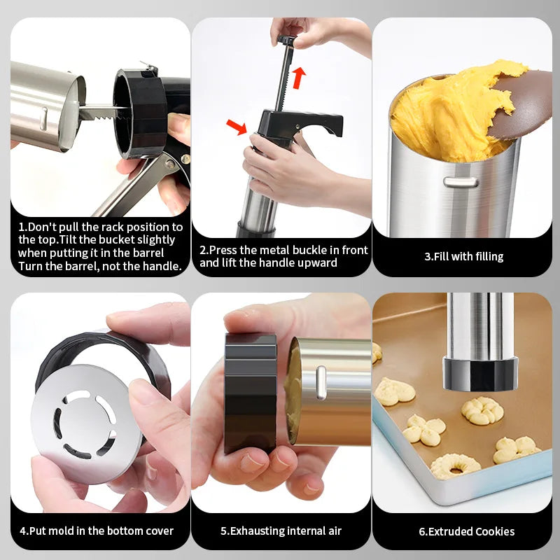 SweetPress – Stainless Steel Cookie & Cream Gun